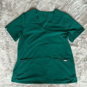 Large Hunter Green Figs Scrub Top